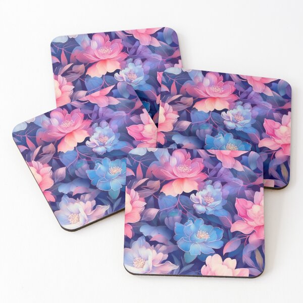 Item preview, Pink and blue flower pattern designed and sold by Arti_choke.