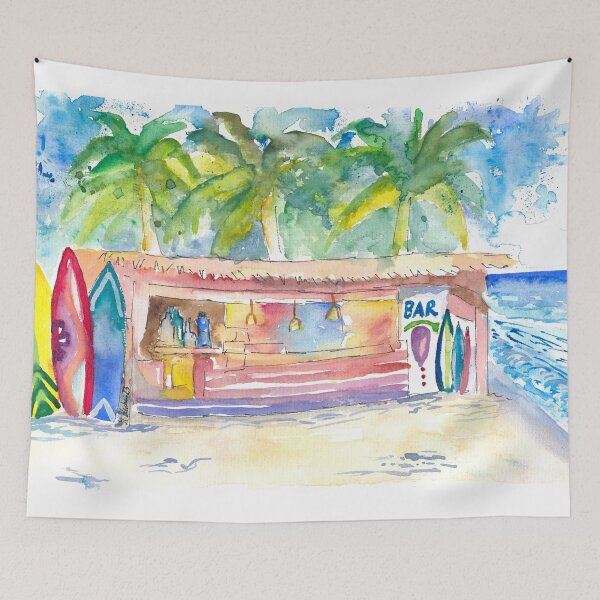 Item preview, Tropical Dreams at the Beach Bar under Palms designed and sold by artshop77.