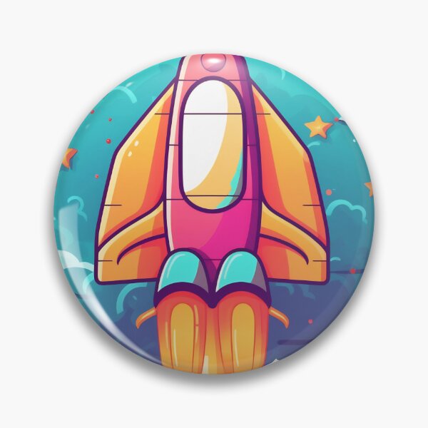 Item preview, Cartoon-style minimal spaceship rocket icon. Toy rocket upswing, spewing smoke and flame designed and sold by anytka.