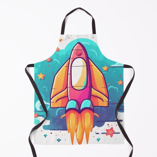 Item preview, Cartoon-style minimal spaceship rocket icon. Toy rocket upswing, spewing smoke and flame designed and sold by anytka.