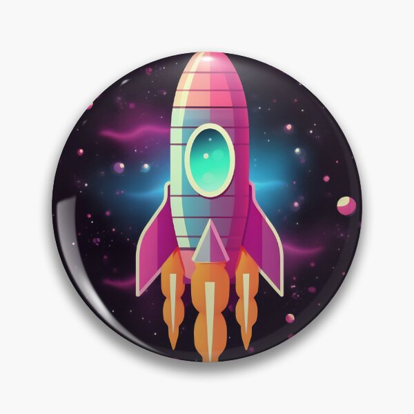 Item preview, Cartoon-style minimal spaceship rocket icon. Toy rocket upswing, spewing smoke and flame designed and sold by anytka.