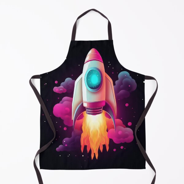 Item preview, Cartoon-style minimal spaceship rocket icon. Toy rocket upswing, spewing smoke and flame designed and sold by anytka.