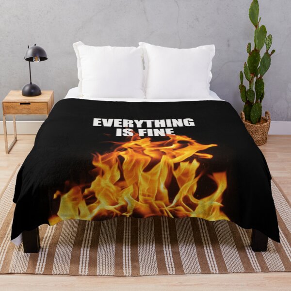 Item preview, Everything is fine flames funny stress humour designed and sold by SoulTrekking.