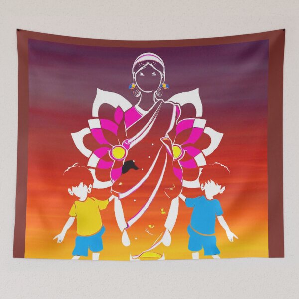 Item preview, Vector graphic Krishna mother with two children  designed and sold by JaroDesign2023.