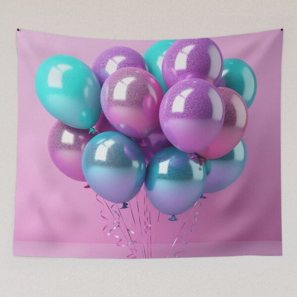 Item preview, Set of metallic colors glossy balloons with strings. For birthdays, parties, weddings or promotion banners or posters. Vivid and realistic illustration. designed and sold by anytka.