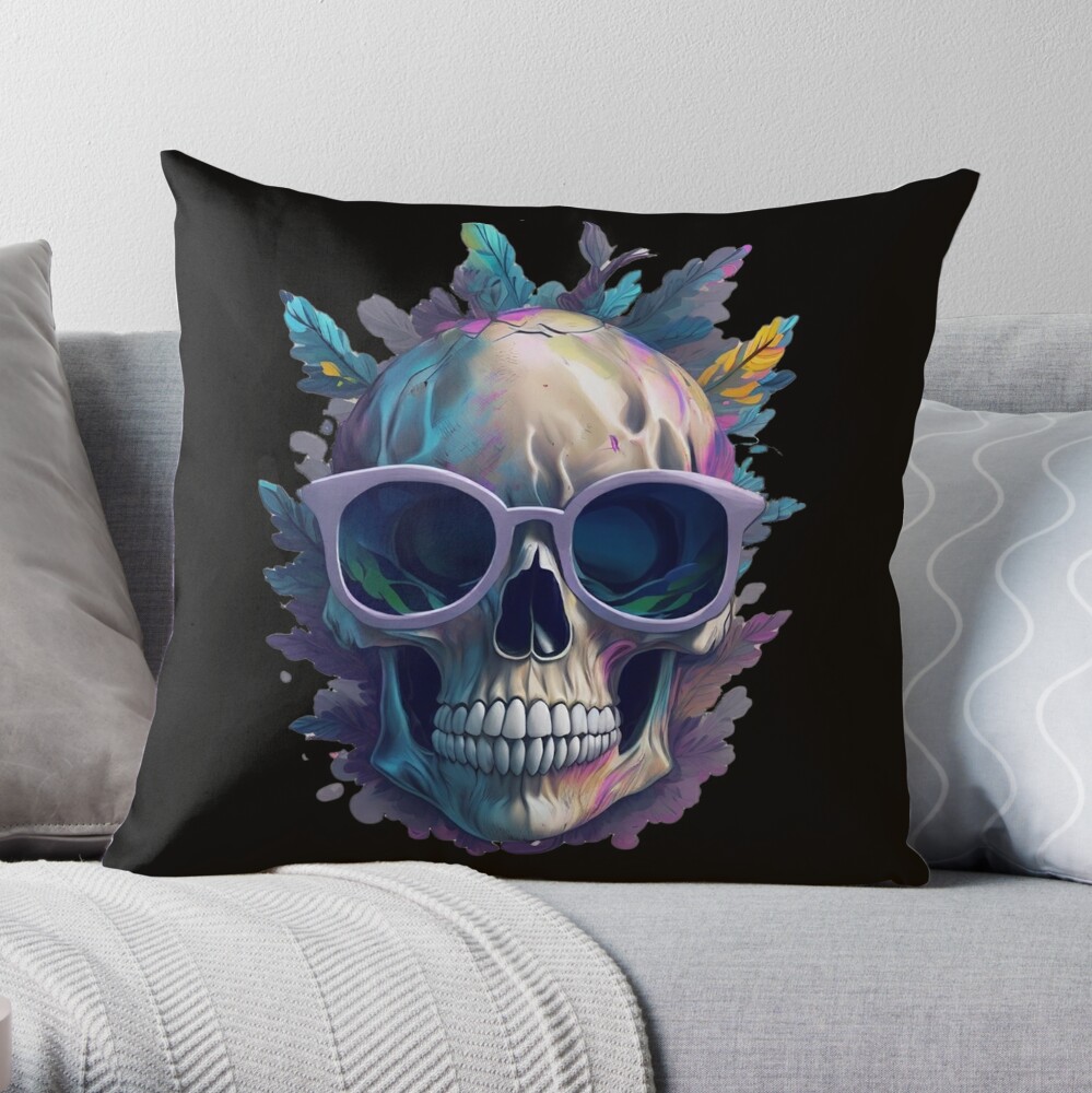 Scull Flower Arts Cute Mexican Macabre Skull Head, Gothic Gifts Poster for  Sale by W-creates