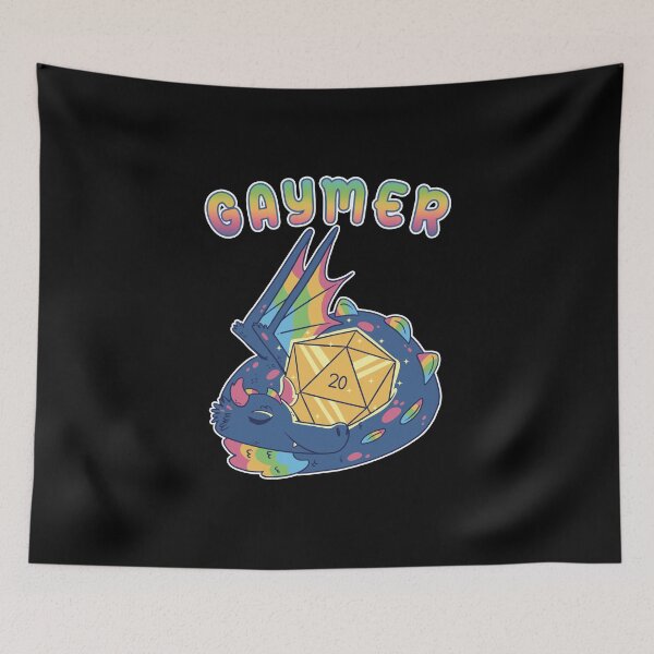 Item preview, Gaymer D20 Gamer Gay Pride Dragon Rainbow designed and sold by JBDeszigns.