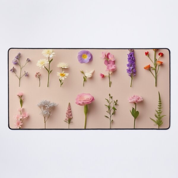 Artikelvorschau, Arrangement aus Frühlingsblumen vor beigem Hintergrund. Blühendes Konzept. Flache Lage. Minimalistisches Konzept. entworfen und verkauft von anytka.
