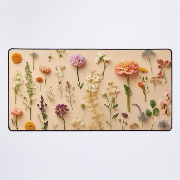 Artikelvorschau, Arrangement aus Frühlingsblumen vor beigem Hintergrund. Blühendes Konzept. Flache Lage. Minimalistisches Konzept. entworfen und verkauft von anytka.
