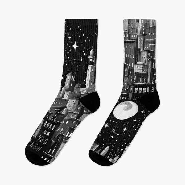 Item preview, Dark City | Starry Night Over Dream City | Moonlit Metropolis | Enchanted City Under the Stars designed and sold by mindexploration.