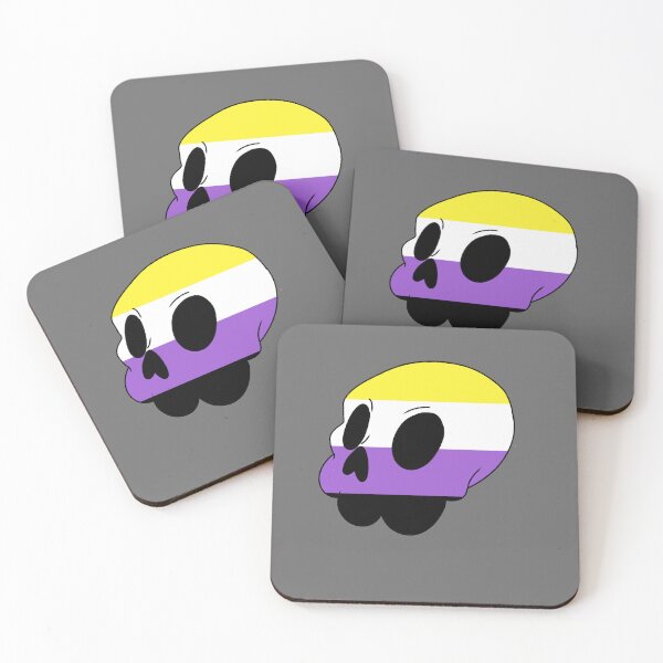 Item preview, Nonbinary Skull designed and sold by BatsyBatsThyme.
