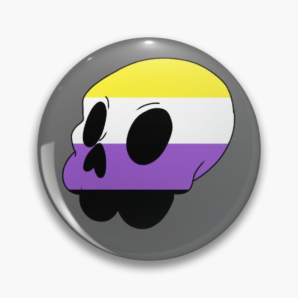 Item preview, Nonbinary Skull designed and sold by BatsyBatsThyme.