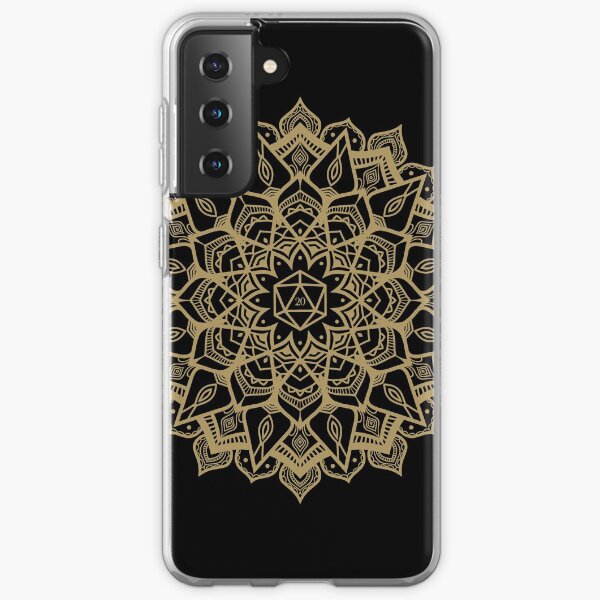 D20 Dice Critical Hit Mandala Design Samsung Galaxy Soft Case