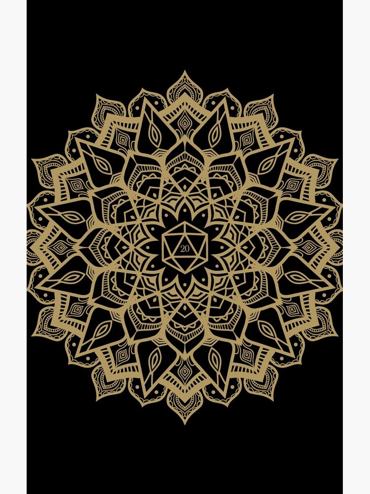 D20 Dice Critical Hit Mandala Design by pixeptional