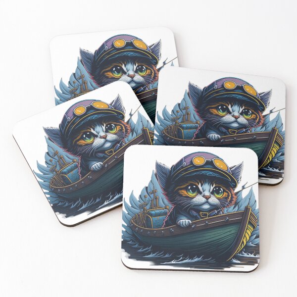 Item preview, Captain Whiskers: Cute Adorable Boat Captain Kitten Design designed and sold by harperjg.