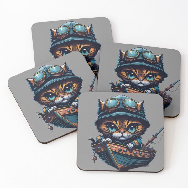 Item preview, Whiskers at Sea: Cute Adorable Fishing Boat Captain Kitten Design designed and sold by harperjg.