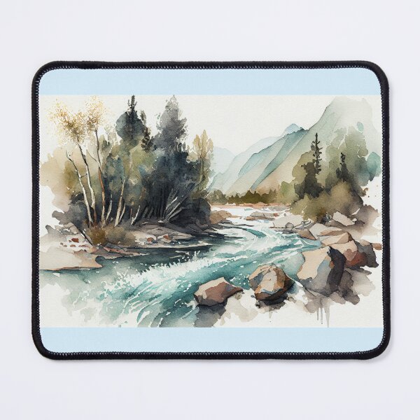 Item preview, Stream by the Trees watercolor by Earth Nature Creations designed and sold by Earth Nature Creations.