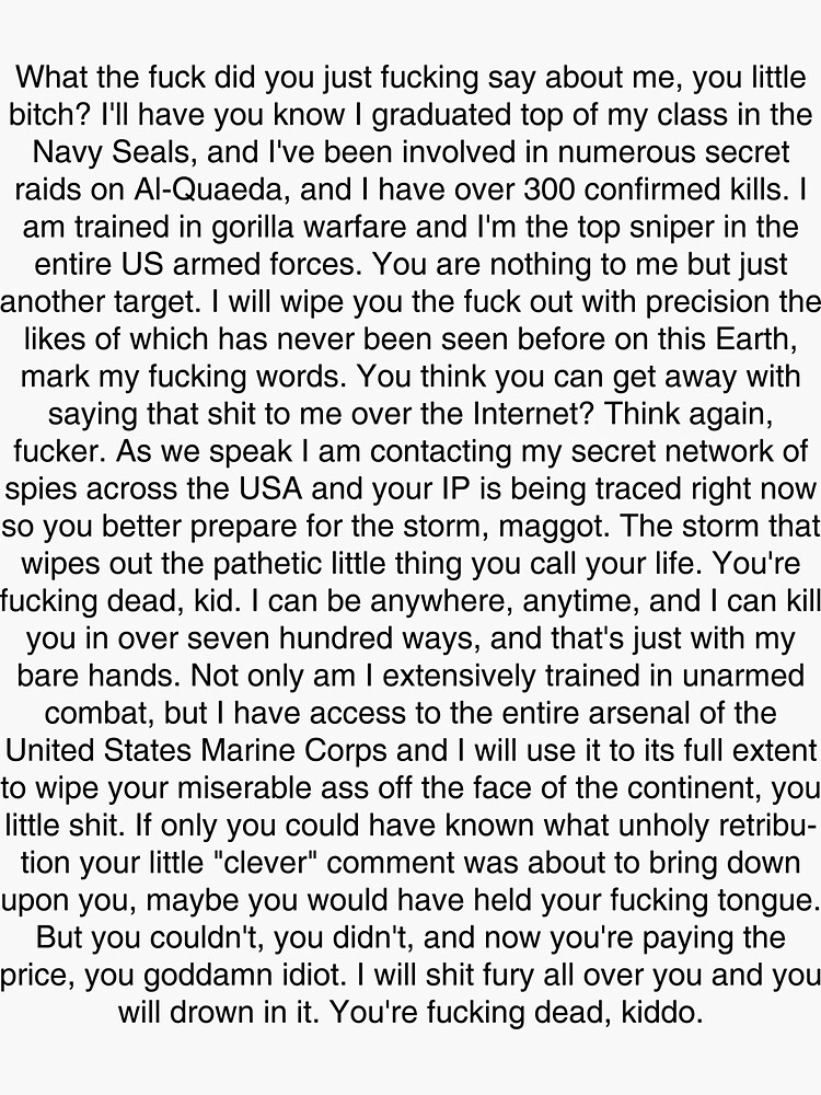 Copypasta – Navy Seal Copypasta