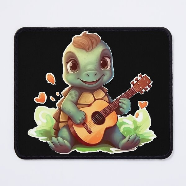 Item preview, Adorable Baby Turtle Jamming on Guitar | Cute Musician Sticker for Guitar Lovers designed and sold by francodelgrando.