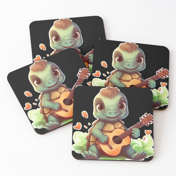 Item preview, Adorable Baby Turtle Jamming on Guitar | Cute Musician Sticker for Guitar Lovers designed and sold by francodelgrando.
