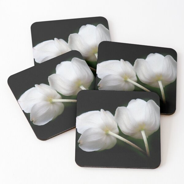 Item preview, White flowers on black background designed and sold by olena2552.
