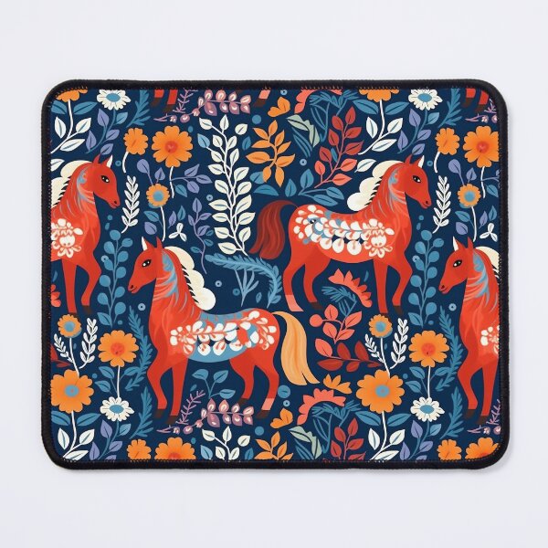 Item preview, Swedish Dalarna Horses: A Timeless Tradition in Red, White, and Blue, by Mila van Meer designed and sold by Mila van Meer.
