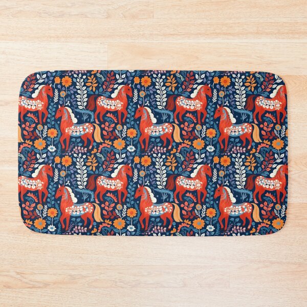 Item preview, Swedish Dalarna Horses: A Timeless Tradition in Red, White, and Blue, by Mila van Meer designed and sold by Mila van Meer.