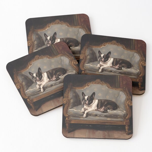 Item preview, French Bulldog lounging in his throne designed and sold by Good Candy.