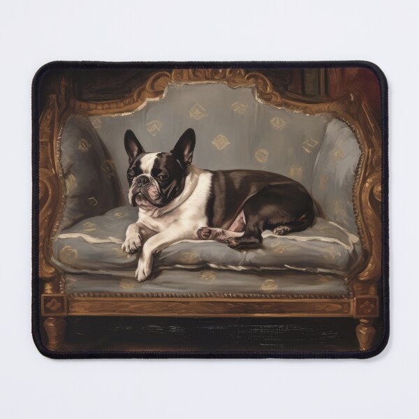Item preview, French Bulldog lounging in his throne designed and sold by Good Candy.