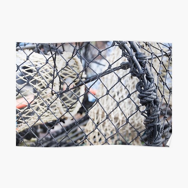 Net in a Fish trap photographed up close Poster