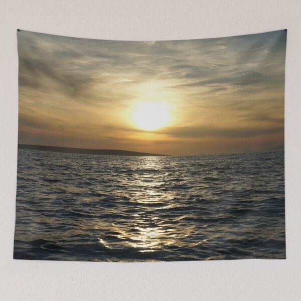 Item preview, Choppy wavy sea surface below gloomy cloudy sunset designed and sold by ALEX PHOTO DREAMS.