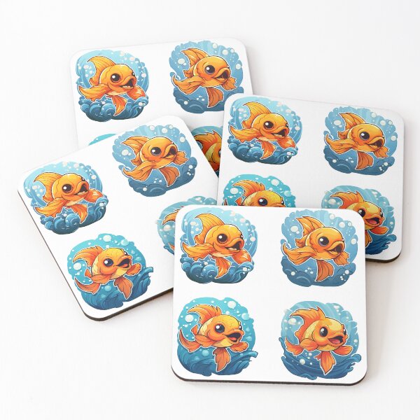 Item preview, Cute goldfish - Happy goldfish - Cartoon goldfish - Smiling goldfish - Underwater background - Sticker pack designed and sold by StickerForDays.