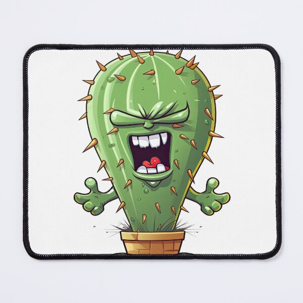 Item preview, Angry spiky cartoon cactus designed and sold by Pinkbirdie.