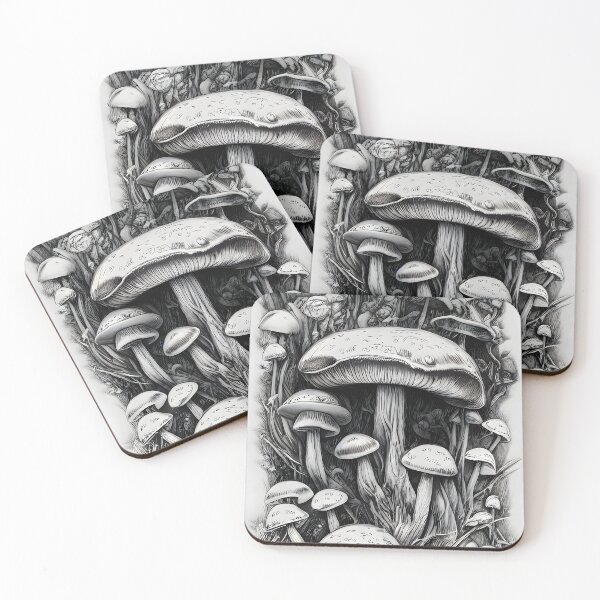 Item preview, Mushrooms in pencil design designed and sold by WhatTheTrendsDo.