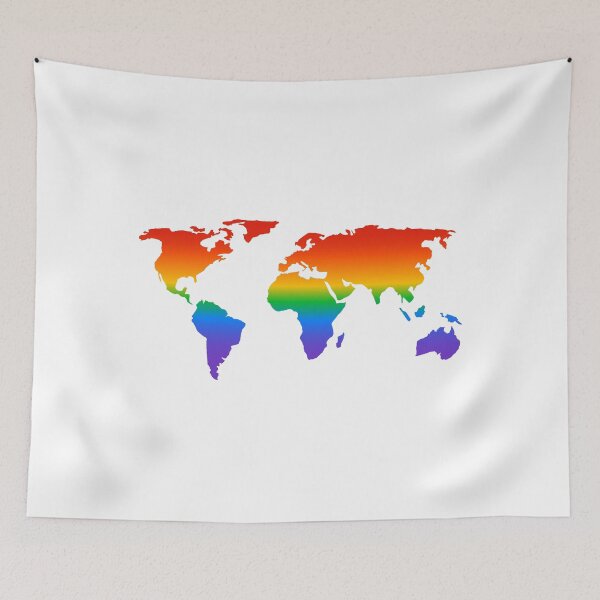Item preview, Rainbow world map LGBT Pride designed and sold by Inspirationmotivation.