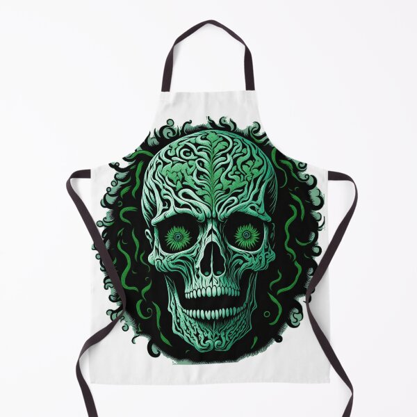 Item preview, Green skull with flowers in the eyes designed and sold by madalhazared.