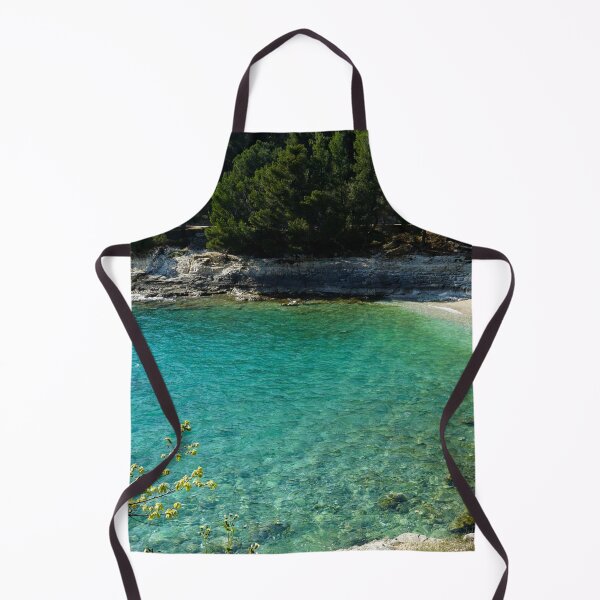 Item preview, Sea lagoon with turquoise sea water and white pebble beach designed and sold by ALEX PHOTO DREAMS.