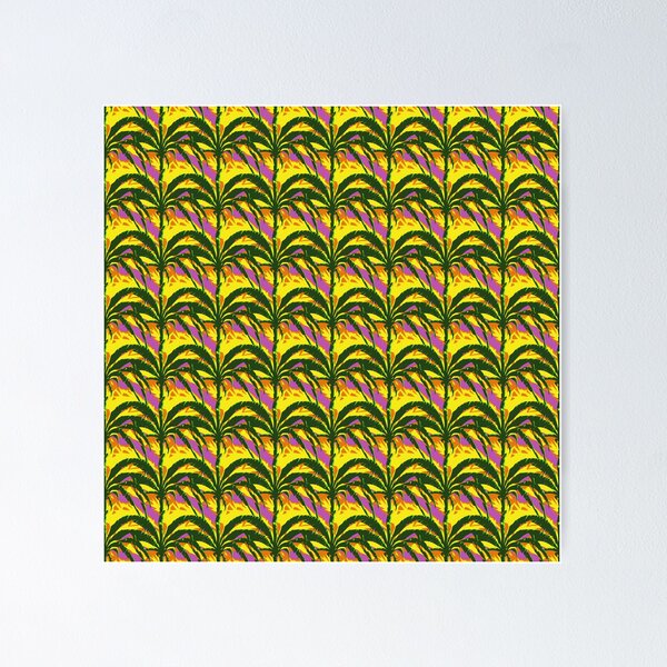 Item preview, DMT Vibrant Trippy Palm Tree Pattern on Yellow and Orange Background designed and sold by Aaron2610.