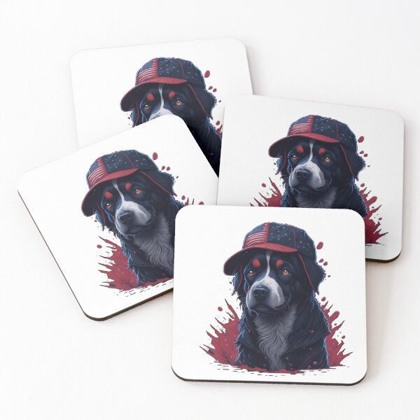 Item preview, Dog wearing american flag baseball hat designed and sold by madalhazared.