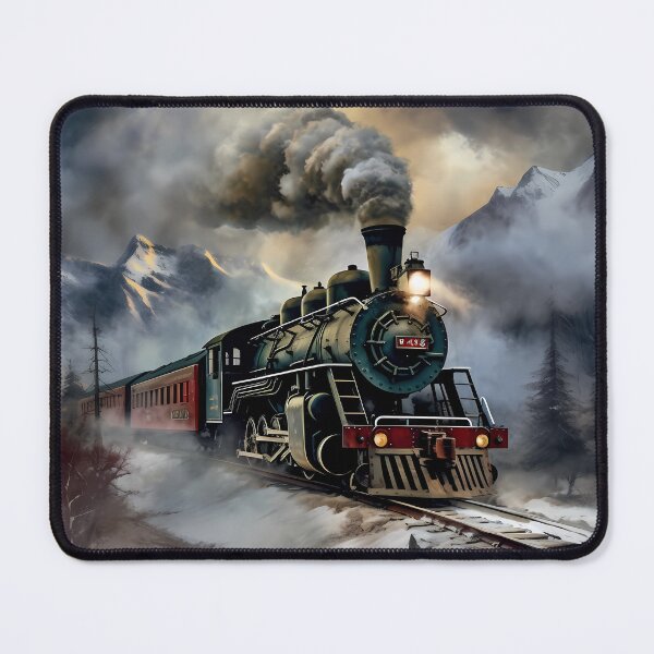Item preview, Steam locomotive in snowy stormy mountains designed and sold by Karl Aldinger.