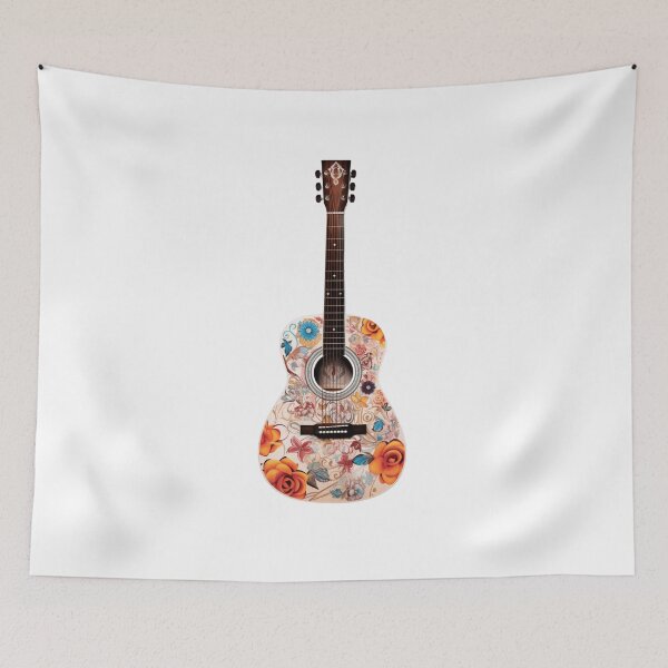 Item preview, A Hippie Acoustic Guitar designed and sold by GoodOldVintage.