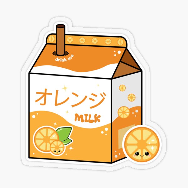 Orange Juice Carton Sticker/ Strawberry Milk Carton Sticker/ Kawaii Food  Sticker/laminate Waterproof Weatherproof UV Resistant Vinyl Sticker 