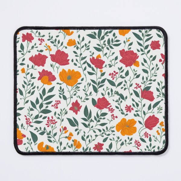 Item preview, orange and red flowers on a light background pattern designed and sold by jkrphoto.