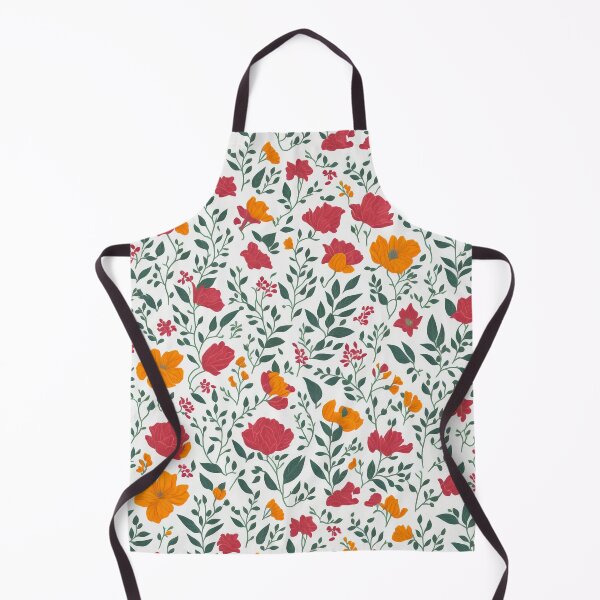 Item preview, orange and red flowers on a light background pattern designed and sold by jkrphoto.