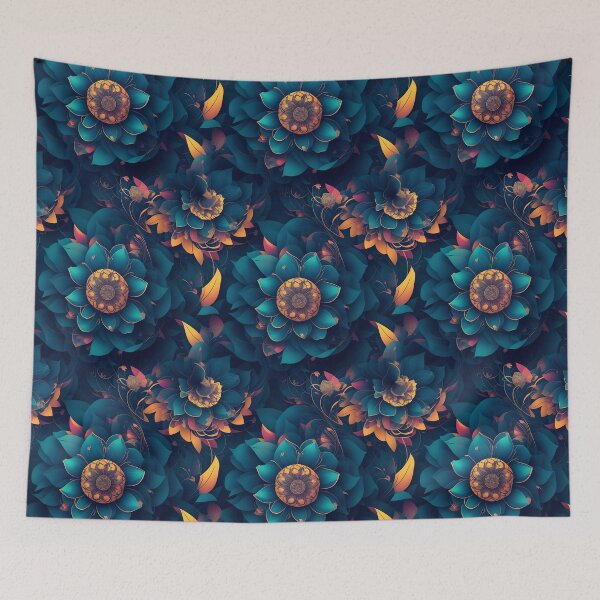 Item preview, Cyberpunk flowers pattern designed and sold by Hot From Oven.