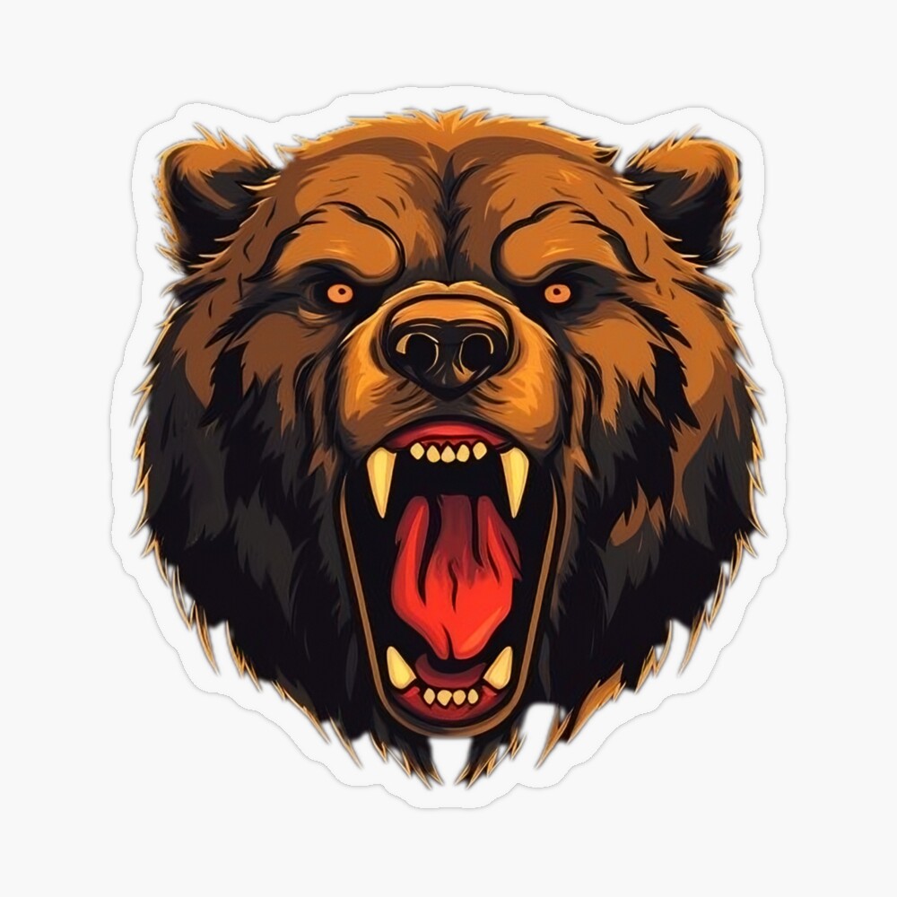 Menacing Grizzly Sticker for Sale by Sisbam