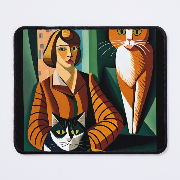 Item preview, Painted colorful retro cats and women designed and sold by HappyTrippy.