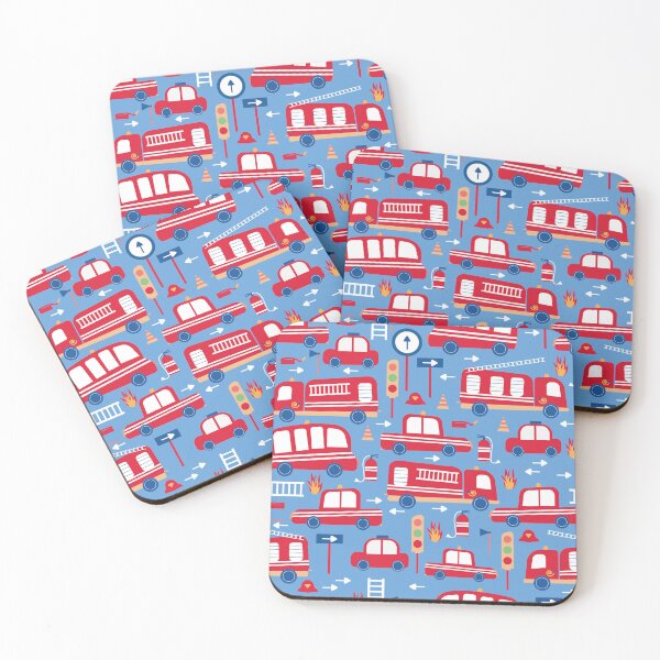 Item preview, children cars and trucks firefighters  designed and sold by chiara-de-david.