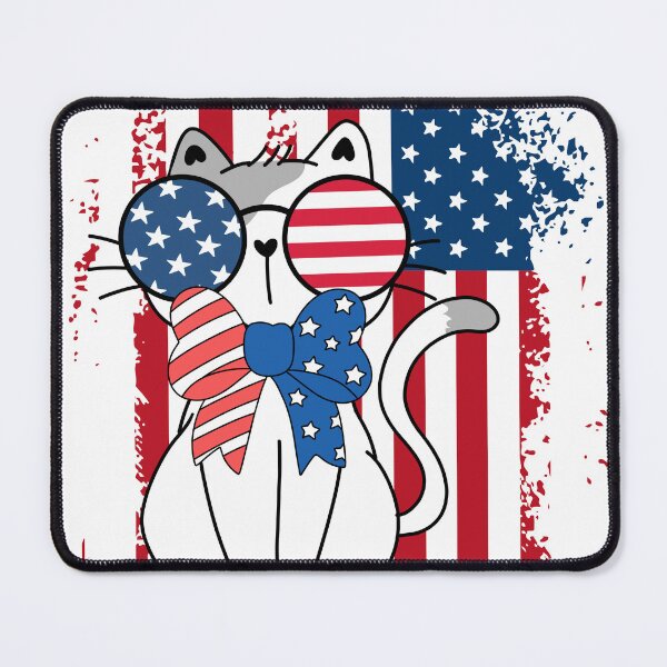 Item preview, Cat Miaw - meow. Ameowica. American Flag and patriotic cat | 4th of July America designed and sold by Erry-ewell.
