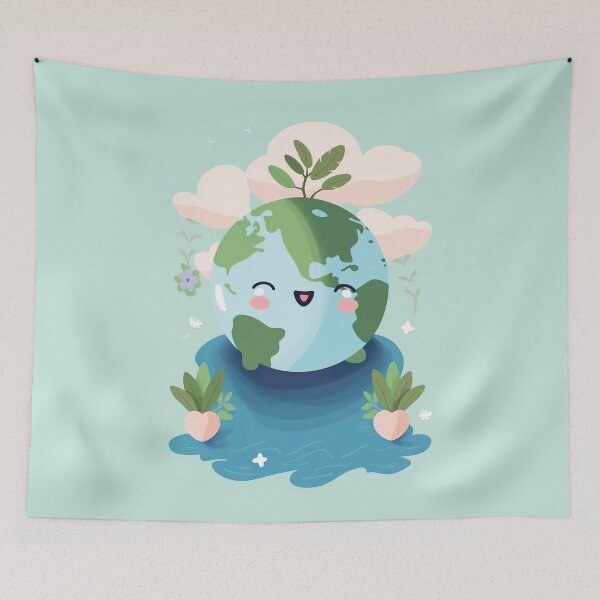 Item preview, Happy Earth designed and sold by GingerSilkShop.